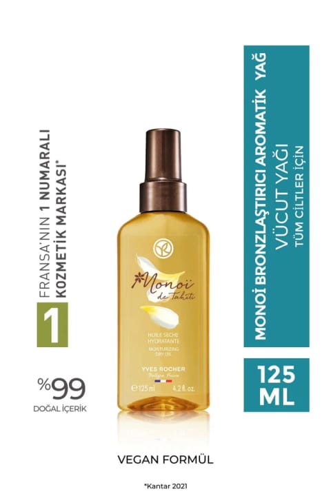 روغن معطر برنزهکننده مرطوبکننده و مغذی Monoi Yves Rocher برای تمام انواع پوست