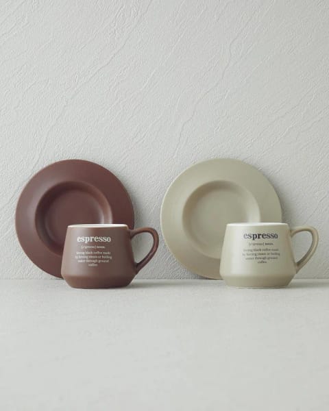ست فنجان قهوه ۴ پارچه ۲ نفره Phoebe New Bone China ۹۰ میلی‌لیتر قهوه‌ای-سبز