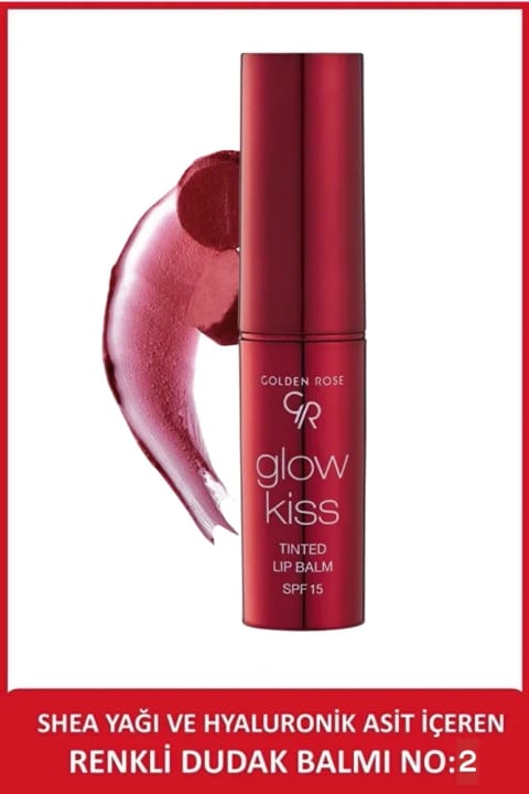 Golden Rose Glow Kiss رژ لب رنگی مرطوب‌کننده شماره 02