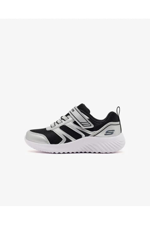 SKECHERS BOUNDER پسرانه کوچک کفش اسپرت طوسی 407609N SLBK