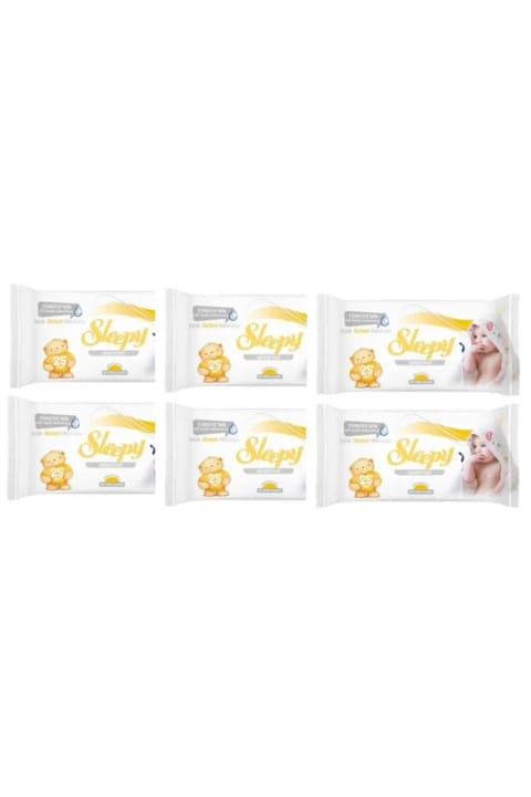 دستمال مرطوب حساس Sleepy بستهٔ ۲۵ عددی — ۶ بسته، بدون درب، ست کیف مدرسه