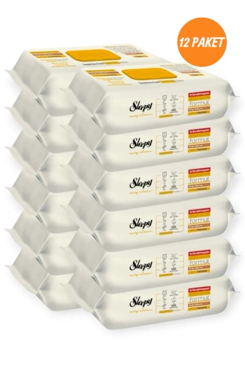 Sleepy 12'li Easy Clean صابون حلب سطح پاککن دستمال و حوله