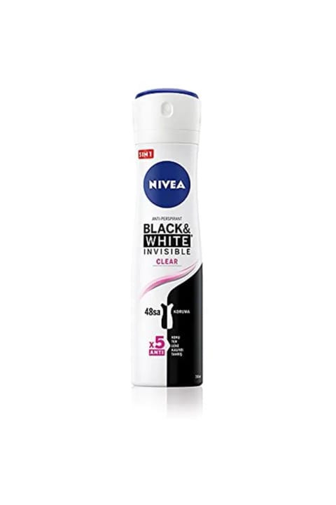 NIVEA اسپری دئودورانت زنانه Black & White Invisible Clear 48 ساعت ضد تعریق