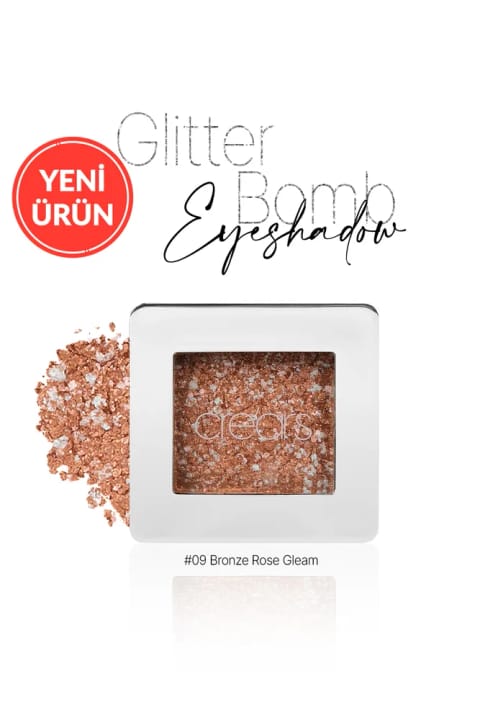 Cre'ars سایه چشم تکی Glitter Bomb با درخشش جواهر — 09 Bronze Rose