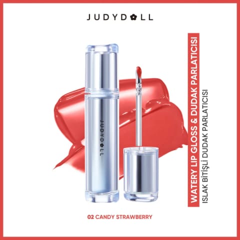 برق لب آبی Judydoll و درخشنده لب 02 Candy Strawberry