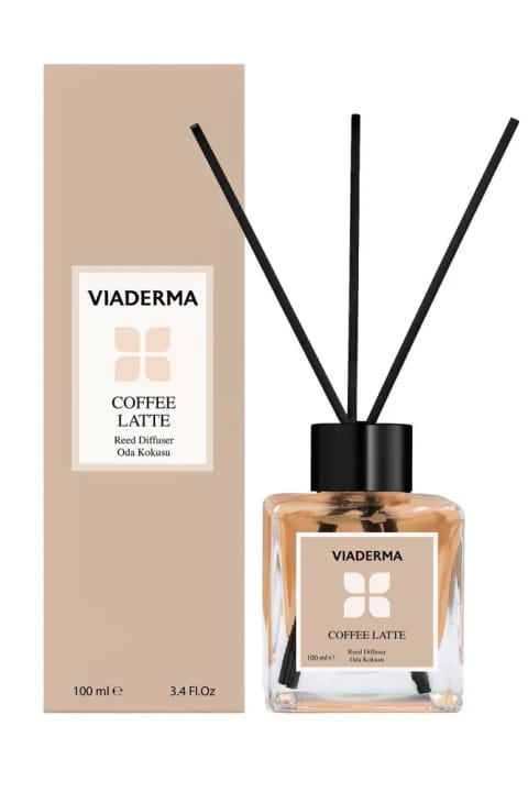 Viaderma معطرکننده محیط با عطر قهوه لاته با چوب بامبو 100 میلیلیتر - طبیعی، ...