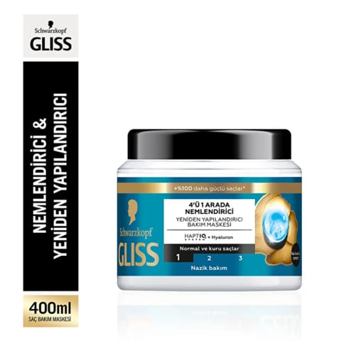 ماسک مراقبتی Gliss Aqua Revive 4 در 1 آبرسان و ترمیمکننده 400 میلیلیتر