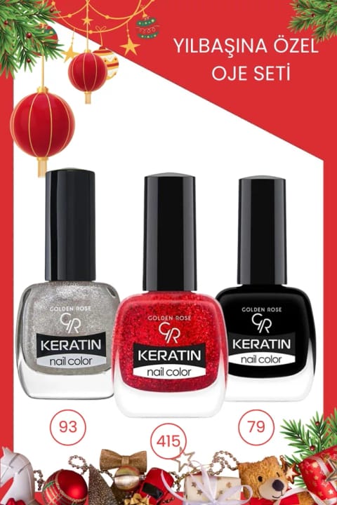 Golden Rose ست لاک ناخن ویژه سال نو - 93-415-79 Keratin Nail Color