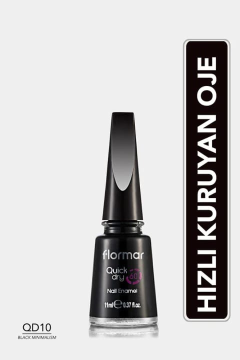 Flormar لاک ناخن سریع خشکشونده (مشکی)