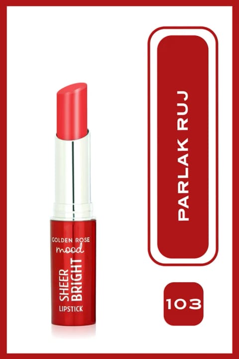 Golden Rose رژ لب شاین مود شییر برایت شماره 103 قرمز مرجانی