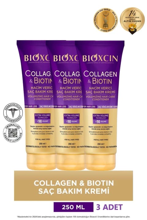 Bioxcin Collagen & Biotin ماسک مو حجمدهنده اضافه 3×250 میلیلیتر
