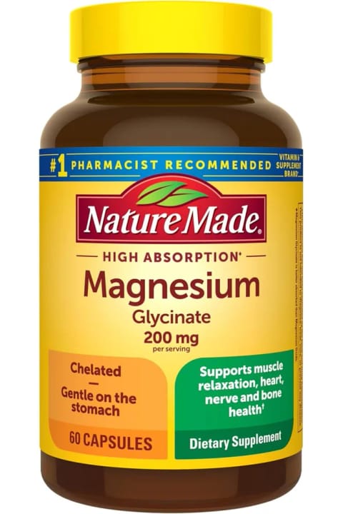 Nature Made Magnesium Glycinate 200 mg، 60 کپسول، اورجینال USA