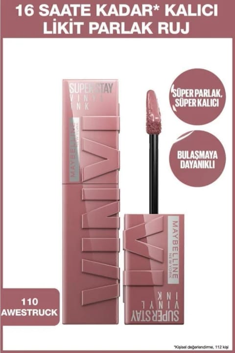 رژ لب مایع Maybelline New York Super Stay Vinyl Ink 110 Awestruck