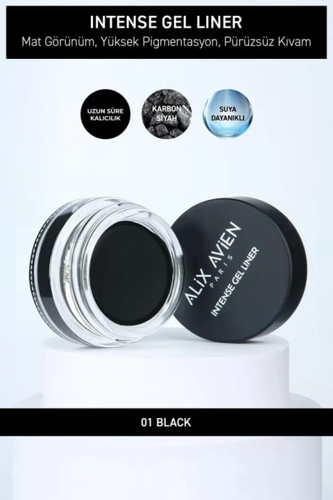 Alix Avien خط چشم ژلهای مات ضدآب با ماندگاری بالا — 01 Black