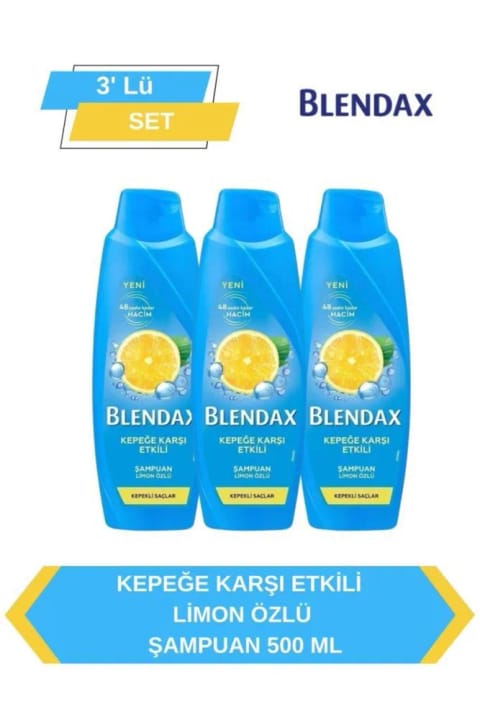 Blendax شامپو ضد شوره ۳×۵۰۰ میلی‌لیتر – پاک‌سازی موثر و موهای حجیم