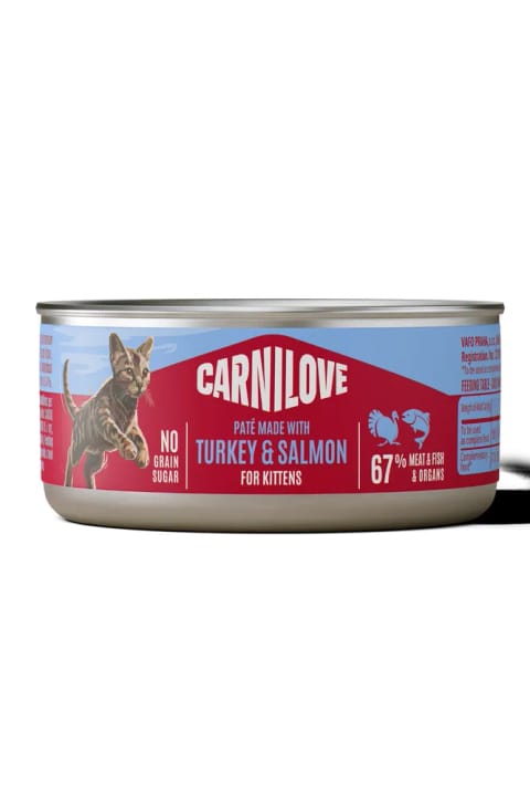 Carnilove کنسرو بوقلمون و سالمون مخصوص بچه گربه ۱۰۰ گرم