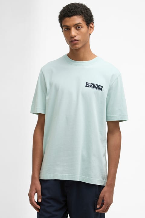 تی‌شرت گرافیکی ریلکس Barbour Frome BU11 رنگ آبی نعنایی