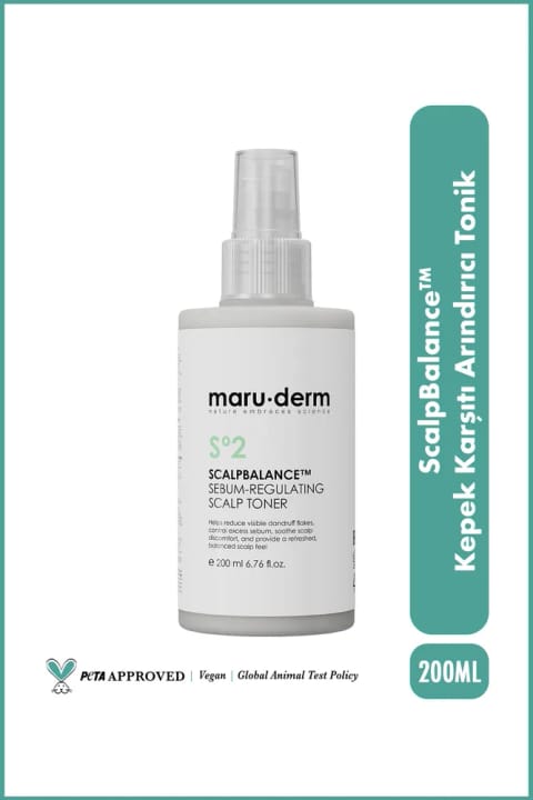 Maru.Derm ScalpBalance™ تونیک ضد شوره و متعادل‌کننده چربی پوست سر ۲۰۰ میلی‌لیتر