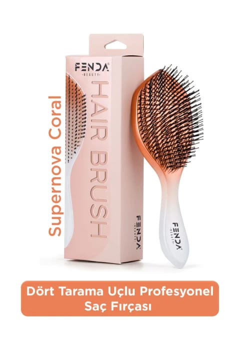 براش موی سر Fenda Profesyonel 4 Pinli Geniş Başlık نارنجی FNDFPRO00004OR