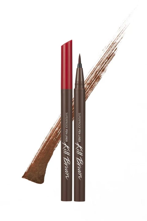 خط چشم CLIO Superproof Pen Liner با نوک اسفنجی و ضد آب — Brown 03 Cacao Brown