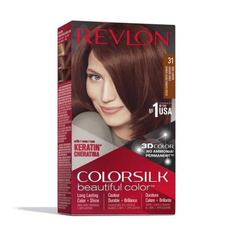 رنگ موی ریولون ColorSilk بلند مدت ۳۱ قهوهای مایل به قرمز تیره