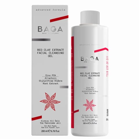 Baga شوینده صورت ژل پاککننده عمیق با عصاره خاک رس قرمز 200 میلیلیتر