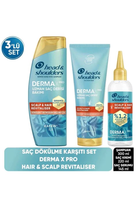 Head & Shoulders DemaxPro شامپو ضد ریزش مو ۳۰۰ میلیلیتر + کرم ۲۲۰ میلیلیتر + سرم ۱۴۵ میلیلیتر