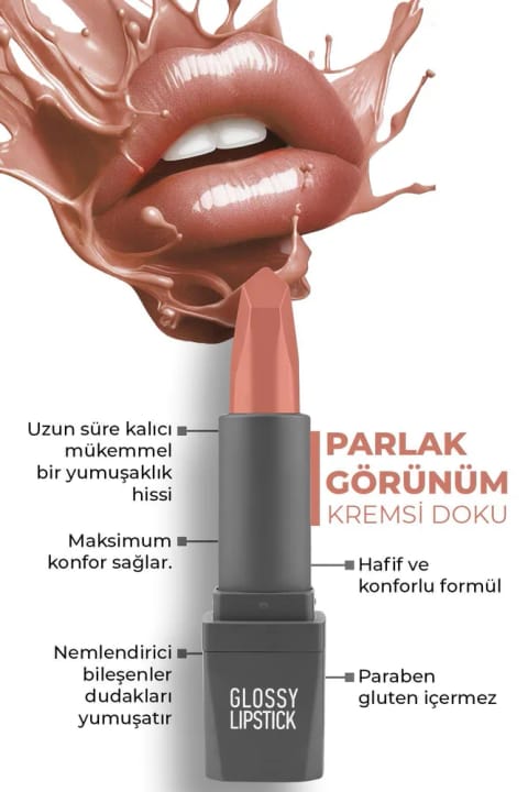 رژ لب براق مرطوبکننده ماندگار Alix Avien - Glossy — 304 Nude Apricot