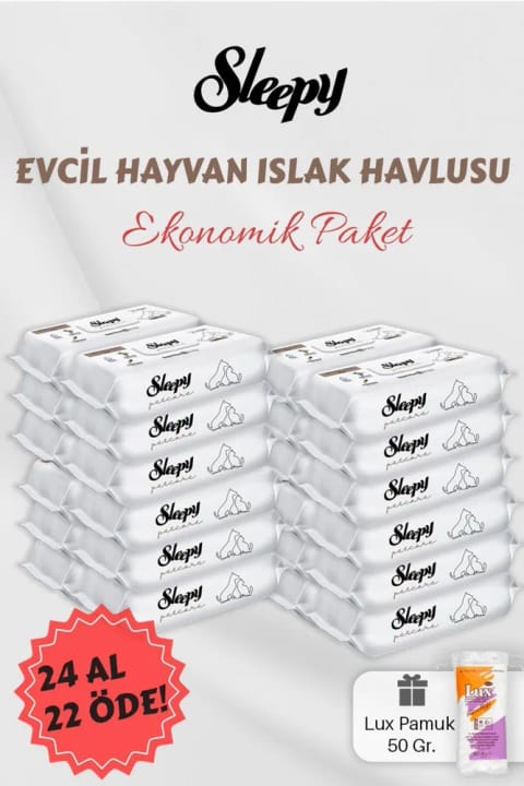 Sleepy 24'lü Evcil Hayvan Mendili