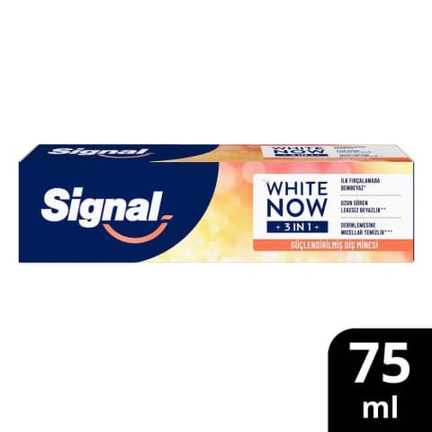 Signal White Now 3 in 1 Shine with Care خمیردندان تقویتکننده مینا ۷۵ میلیلیتر