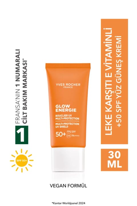 Yves Rocher لکه بر SPF 50 ضدآفتاب صورت - ویتامین E - روشنکننده