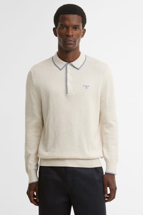 پیراهن یقهپولو بافت Barbour Taunton WH32 Whisper White