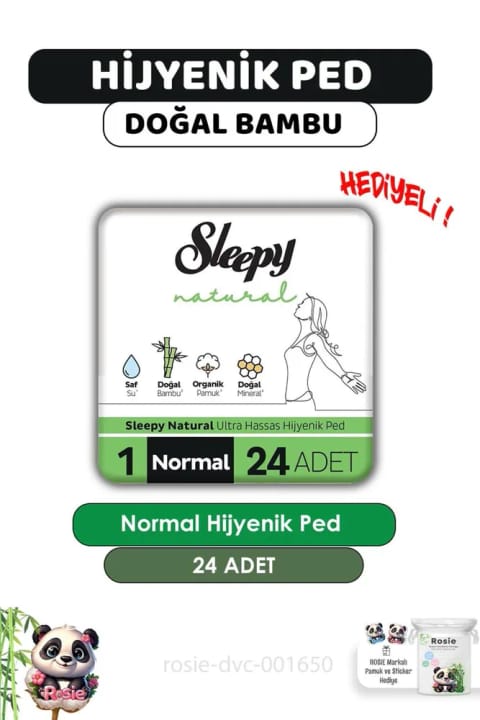 Sleepy Natural سوپر اکو نرمال نواربهداشتی ۲۴ عددی (سایز ۱) و ROSIE