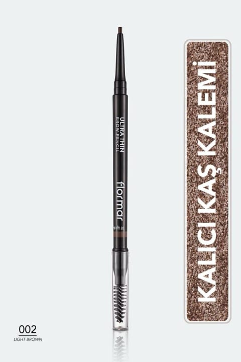 مداد ابرو و برس فلورمار - Ultra Thin Brow Pencil - 002 Light Brown - 869...