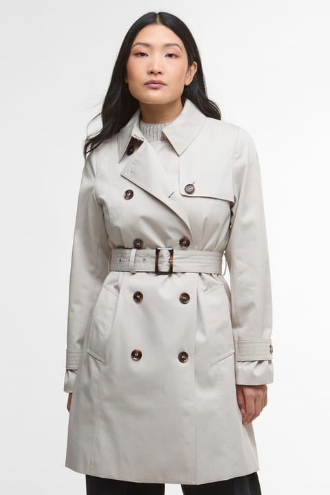 کاپشن کوتاه Barbour مدل Greta Showerproof ST32 رنگ Mist/Hessian Tartan