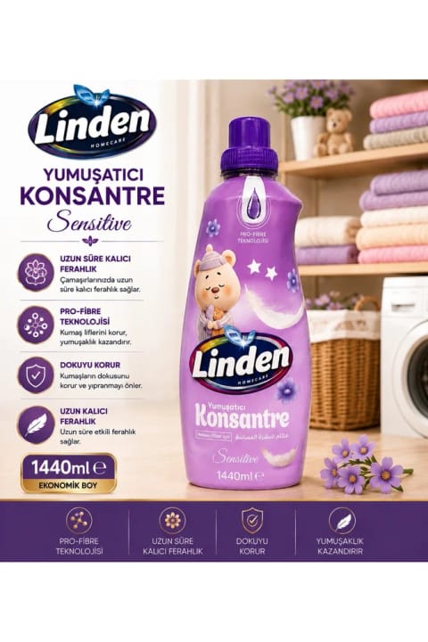 Linden نرمکننده غلیظ حساس 1440 میلیلیتر