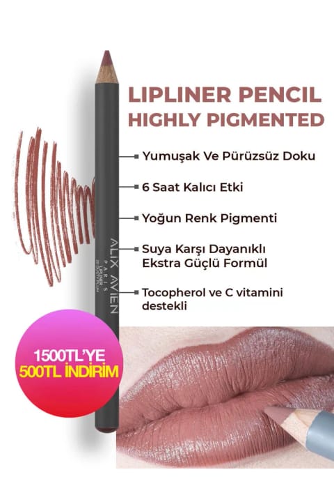 Alix Avien خط لب ماندگار و مرطوبکننده بدون پخش شدن — 20 Dusty Plum