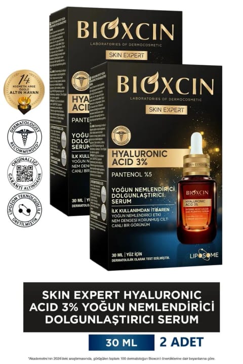 Bioxcin Hyaluronic Acid 3% 2x30 میلی لیتر سرم آبرسان و حجم‌دهنده