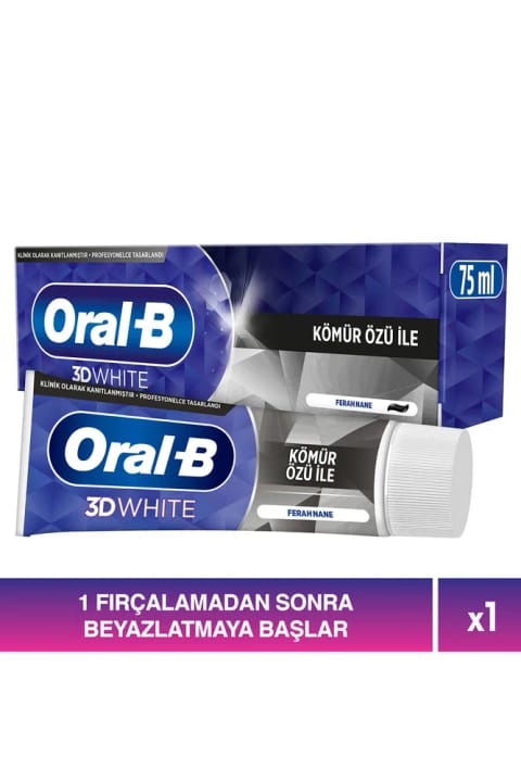 خمیر دندان اورال-بی پرو 3D وایت با عصاره زغال و نعناع تازه ۷۵ میلیلیتر
