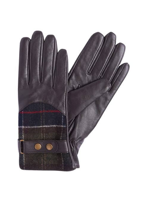دستکش Barbour Dee Tartan مدل BR71 رنگ قهوهای تیره