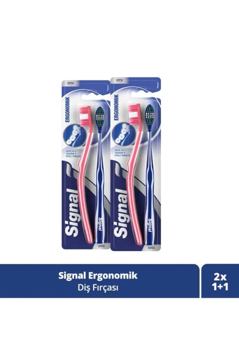 مسواک Signal ارگونومیک ۱ عددی (بسته ۲ عددی)