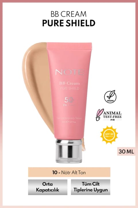 کرم بی‌بی NOTE Pure Shield SPF 50+ PA++++ حاوی Hyaluronic Acid و Ceramide