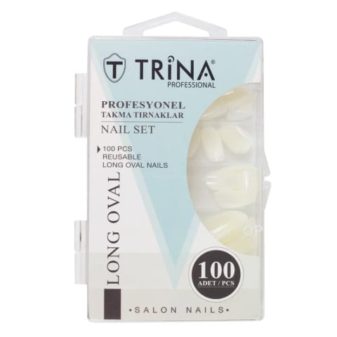 ست ناخن مصنوعی بلند بیضی Trina بسته ۱۰۰ عددی TRNNAIL0002