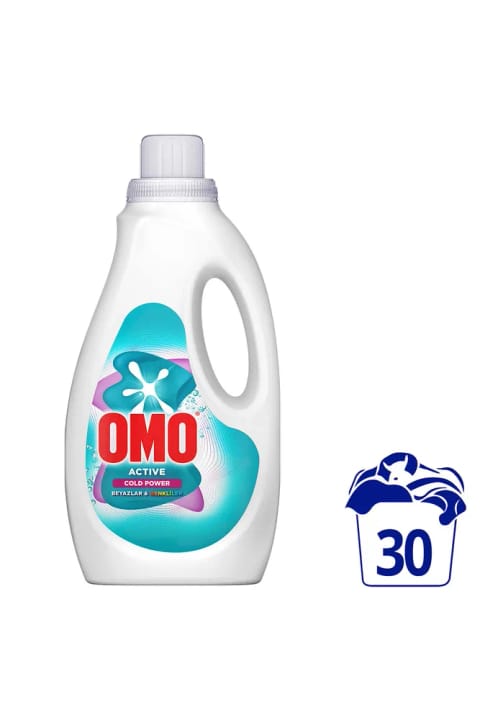 Omo Active Cold Power مایع لباسشویی سفید و رنگی ۱۵۰۰ میلیلیتر