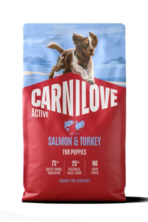 Carnilove ACTIVE غذای خشک بدون غلات برای توله سگها با گوشت سالمون و بوقلمون ۴ کیلوگرمی