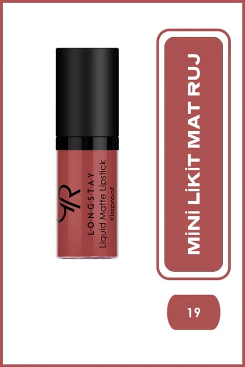 Golden Rose Longstay Liquid Matte Lipstick Mini شماره 19 - رژ لب مایع مات بدون پخش