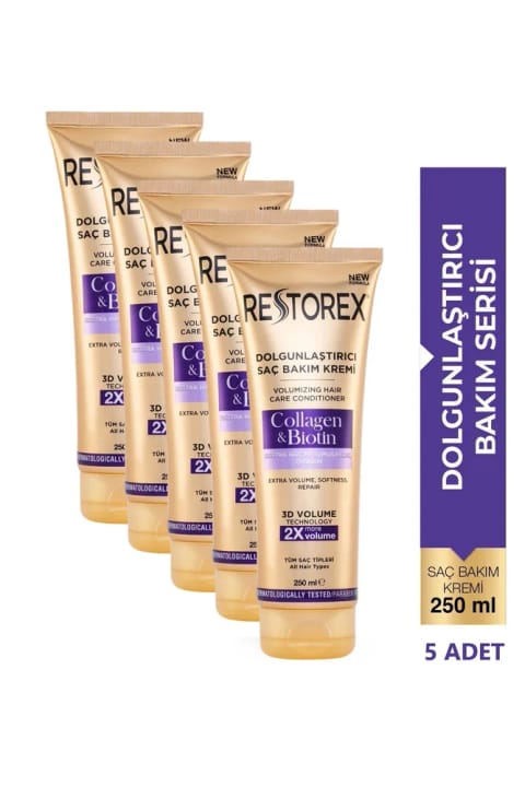 Restorex Collagen&Biotin حجمدهنده ماسک مو 5x250ml