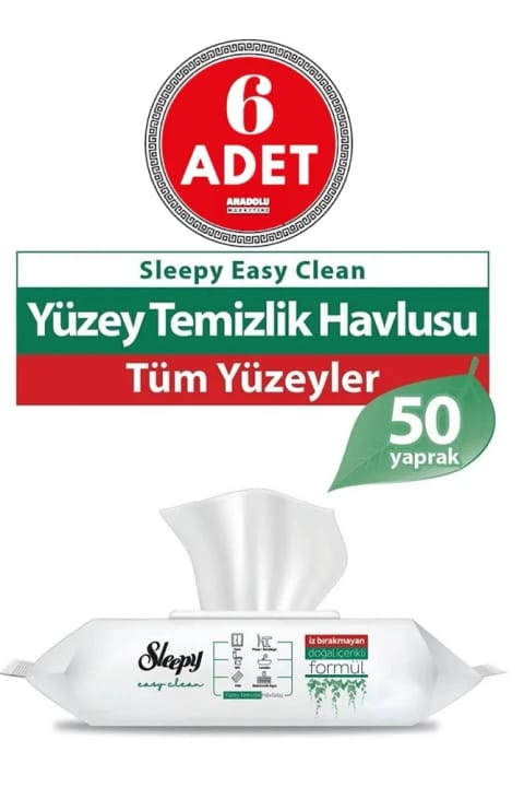 Sleepy Easy Clean دستمال تمیزکننده سطوح ۵۰ عددی × ۶