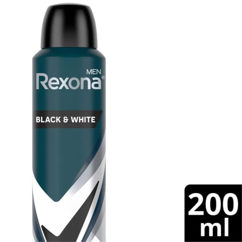 Rexona Men اسپری دئودورانت Invisible Black & White محافظت ۷۲ ساعته ۲۰۰ میلیلیتر