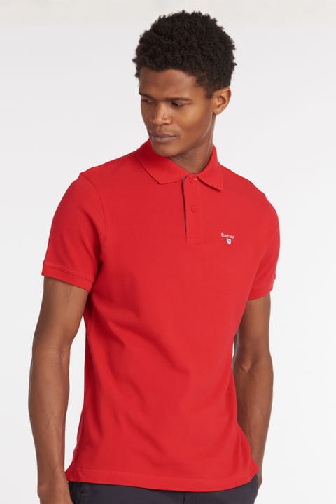 پولو یقه پیگه طرح تارتان Barbour رنگ قرمز RE51